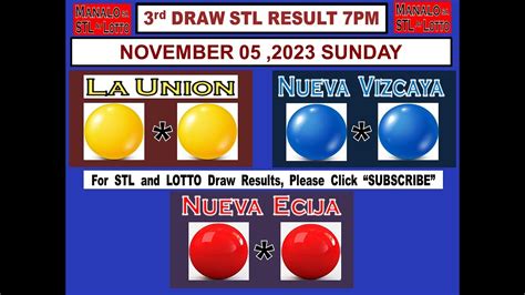 stl la union result today 3rd draw|STL 3RD Draw 7pm Result STL La Union STL Nueva Ecija.